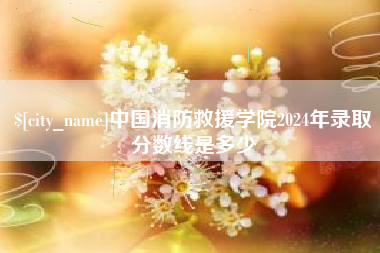 通许中国消防救援学院2024年录取分数线是多少