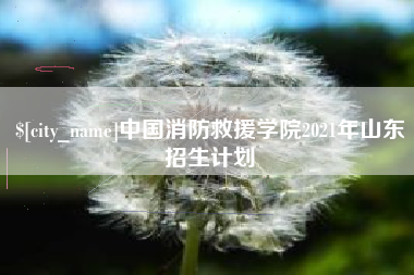 通许中国消防救援学院2021年山东招生计划