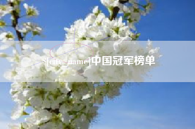 通许中国冠军榜单