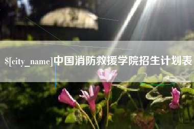 通许中国消防救援学院招生计划表